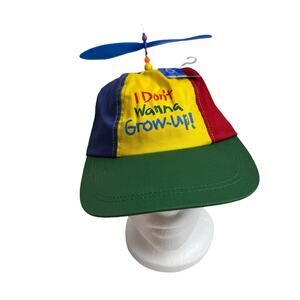 Vintage *NEW* I Don’t Wanna Grow Up Propellor Hat Colorful One Size SnapBack